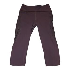 Lululemon Sun Setter Crop Mesh Leggings Women's Size 6‎ Boysenberry Purple Yoga